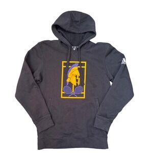 Adidas Men's Black‎ Hoodie Spartan Tennis Graphic Pullover Hooded Sweatshirt